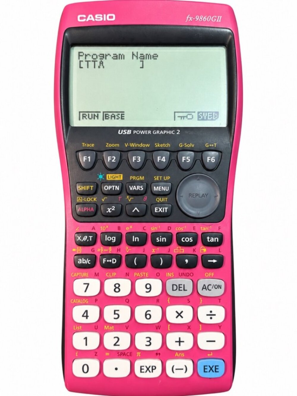 Casio fx-9860GII Pink Graphing Calculator USB Power Graphic 2 Tested Working
